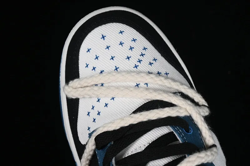 All categories Nk SB Dunk series Nk SB Dunk Low Low-top sneakers Nk Dunk Low Black and white blue High street style Protect the ocean Hemp rope deconstruction SB strap low-top casual sneakers DV0834-101